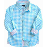 Gingham Blue Shirt in Long Sleeves