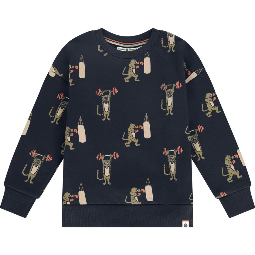 Allover Boxer Print Sweatshirt