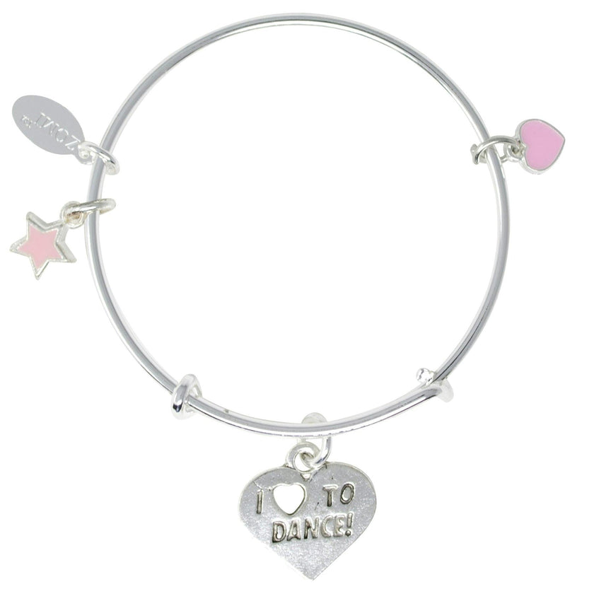Love to Dance Silver Bangle Bracelet