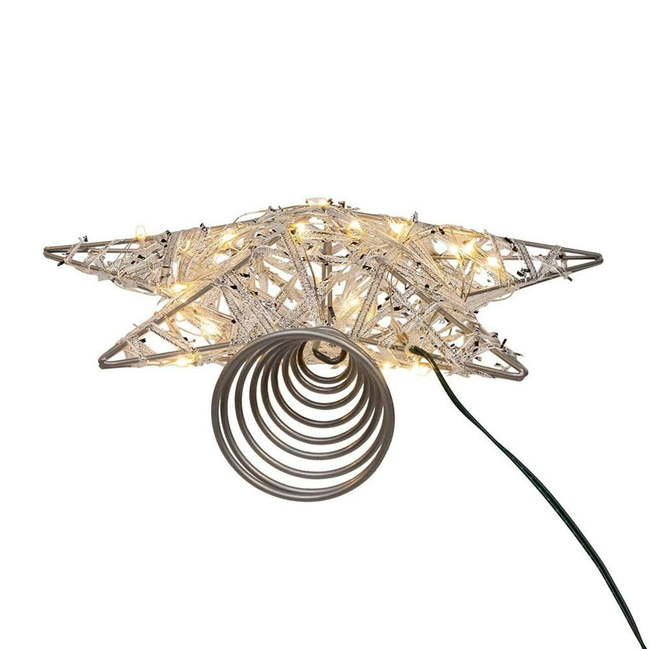 Kurt Adler 10.5-Inch 30-Light Warm White LED Fairy Light 5-Point Star Tree Topper