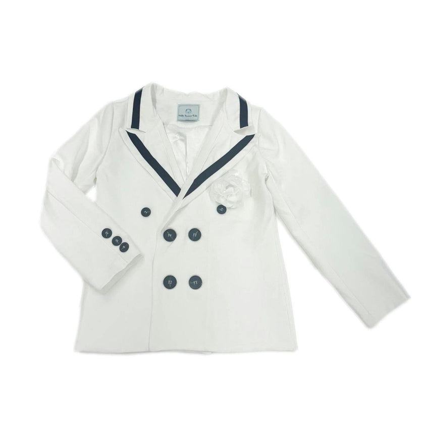 Alex White Boys Blazer With Black Contrast Line