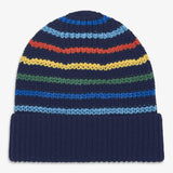Kids cotton beanie in multi-stripe