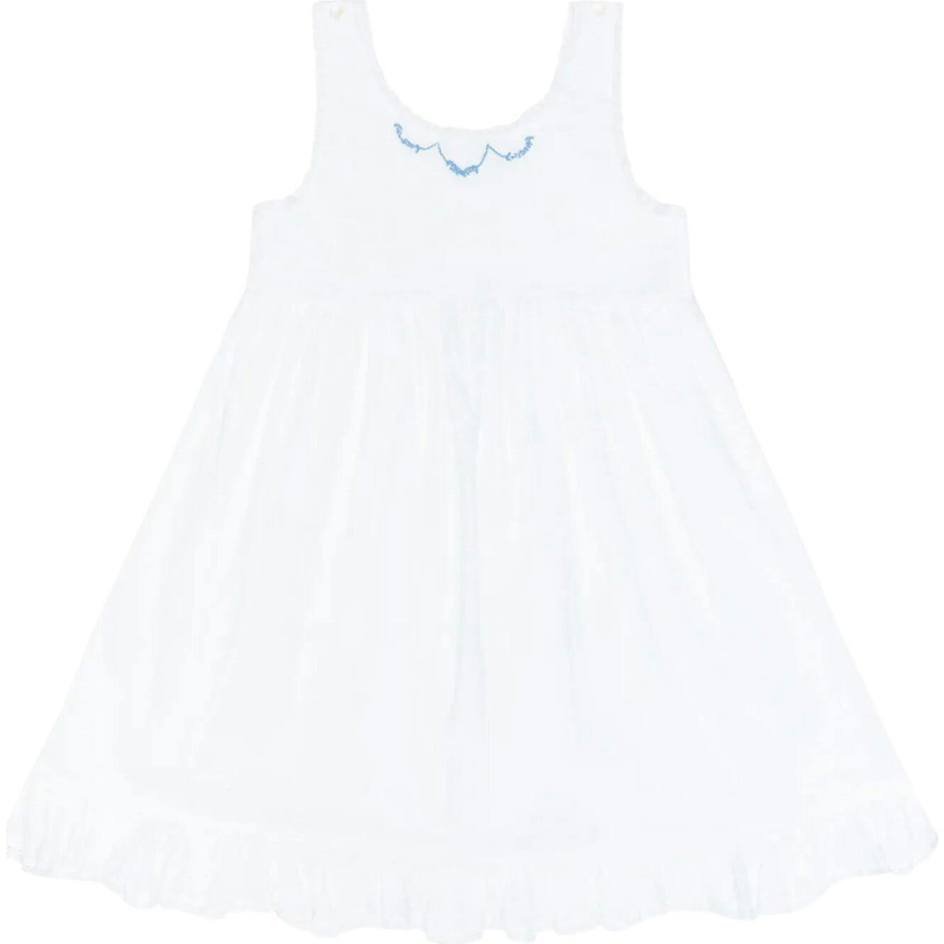 girls shell white simple dress