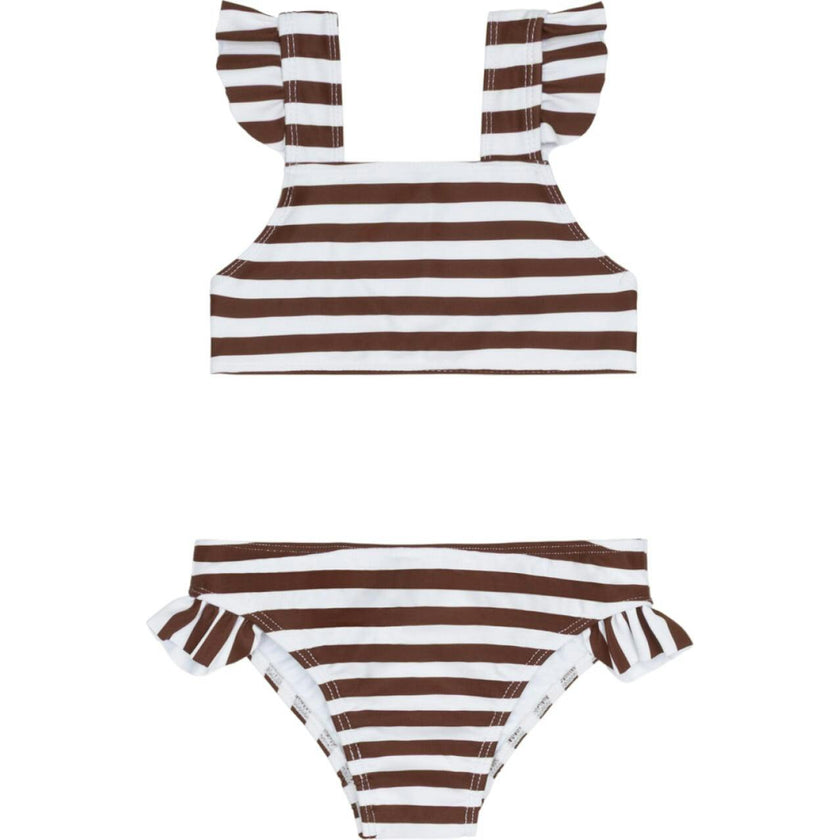 girls cocoa stripe tie back bikini