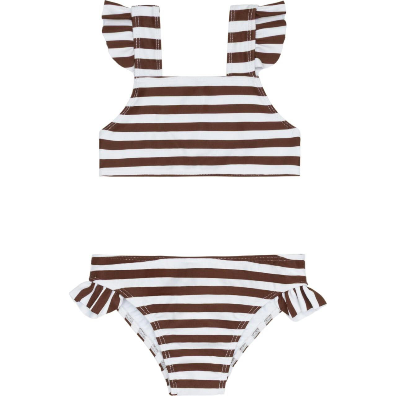 girls cocoa stripe tie back bikini