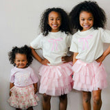 Ditsy Floral Bow Patch Short Sleeve T-Shirt