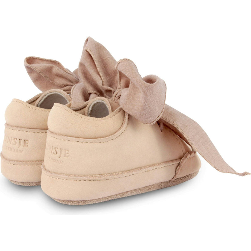 Lonny Nubuck Wavy Edge Chiffon Tie Bow Shoes