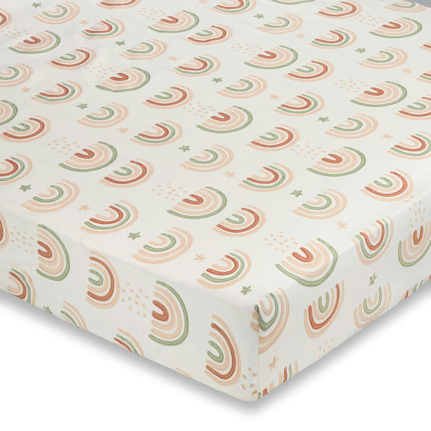 Parker Rainbow Cotton Fitted Crib Sheet