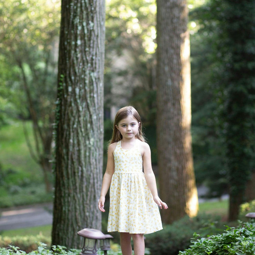 Cross Back Twirly Dress in Bow Tie Pasta