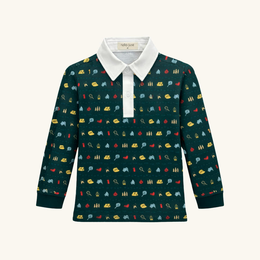 Boys' Long Sleeve Polo in Camp
