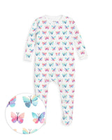 The Organic Zipper Footie [Butterflies]