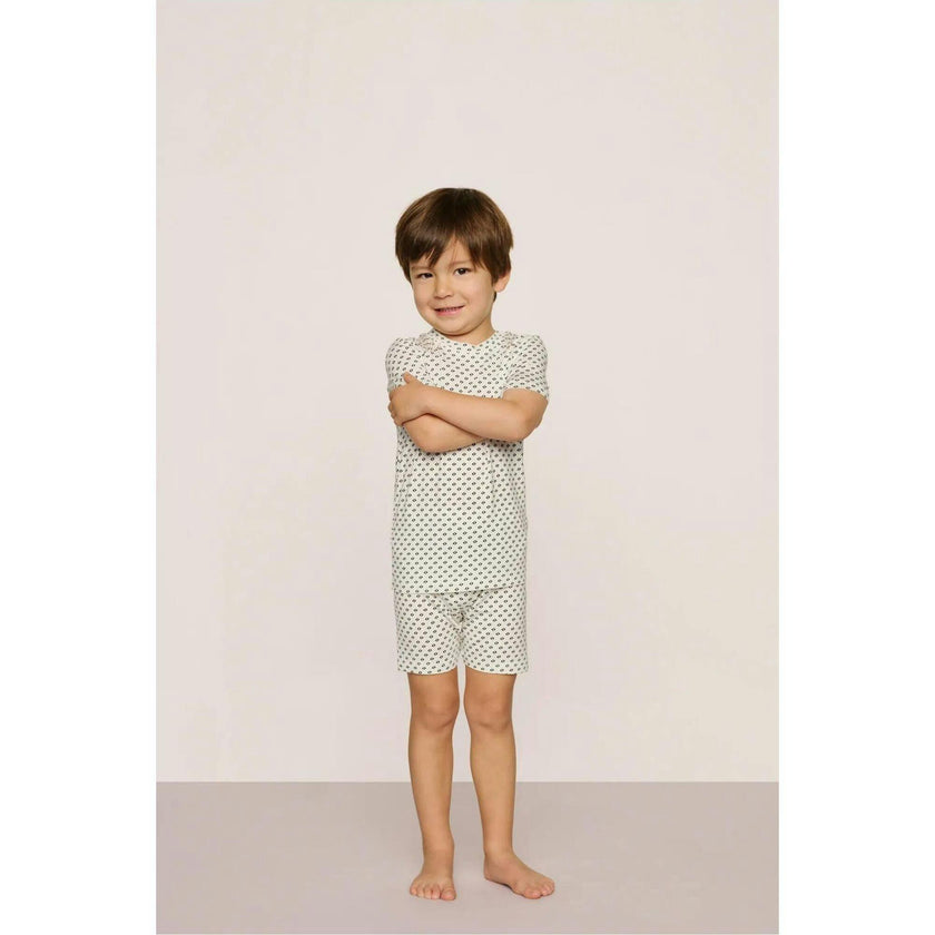 Kids Printed TENCEL™ Modal Unisex Short PJ Set, White