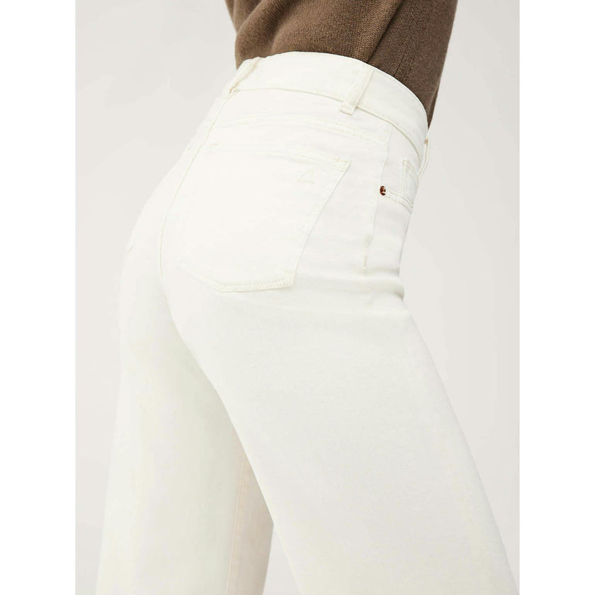 Hepburn Wide Leg High Rise Vintage Jeans | Eggshell