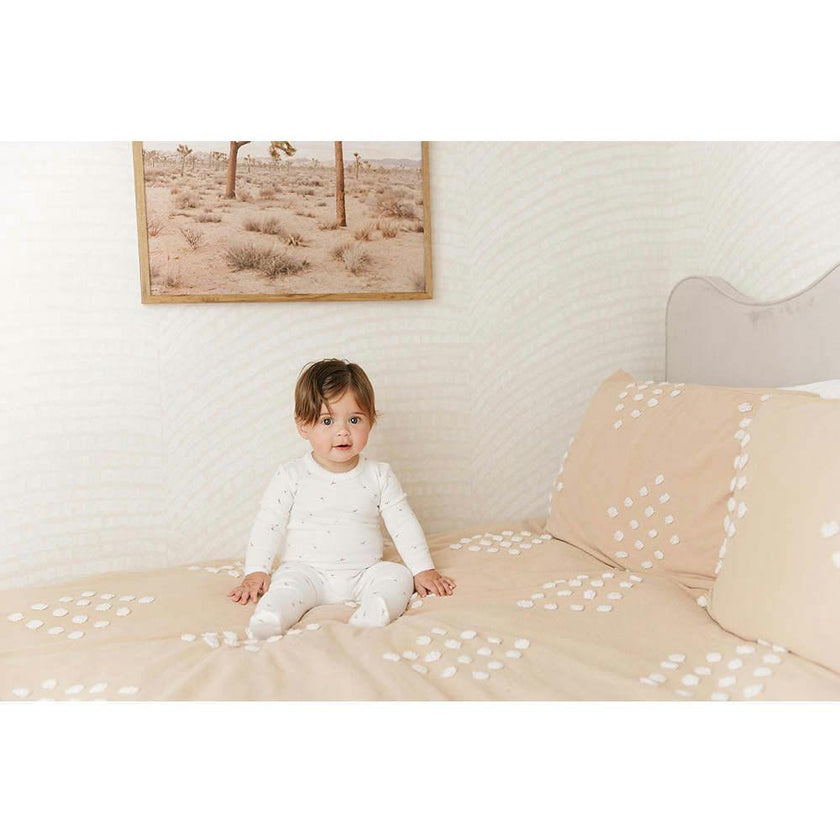 Plush Print Footie & Hat Set