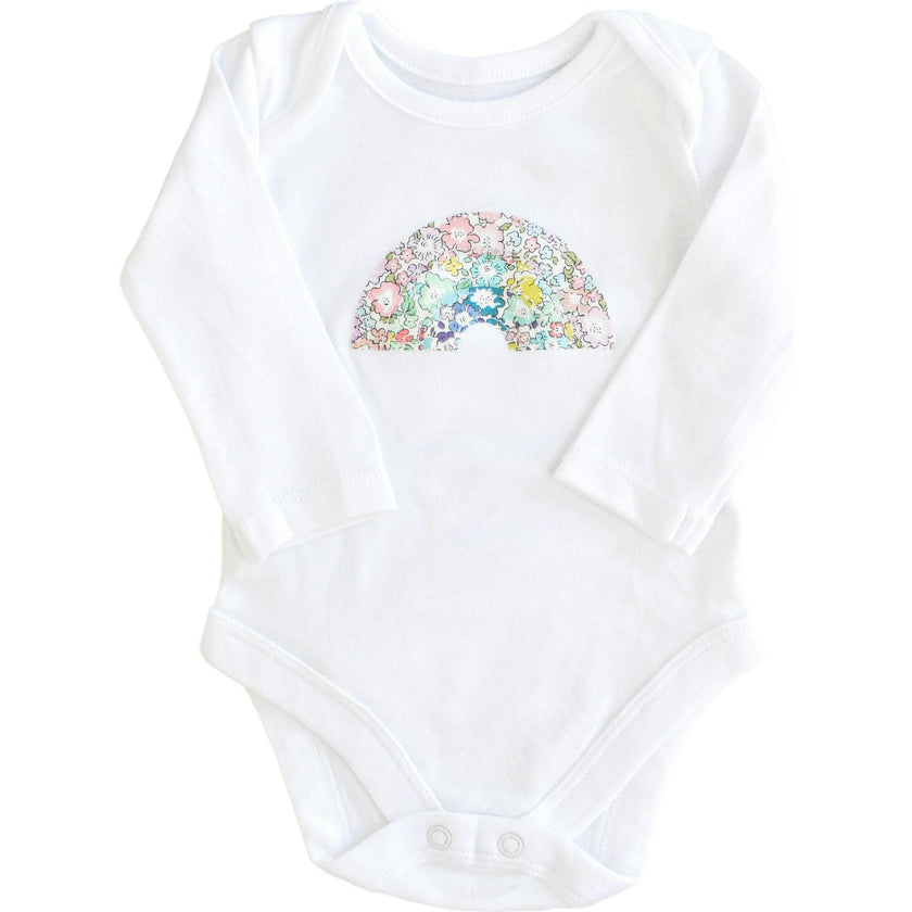Liberty of London Rainbow Long Sleeve Bodysuit, White