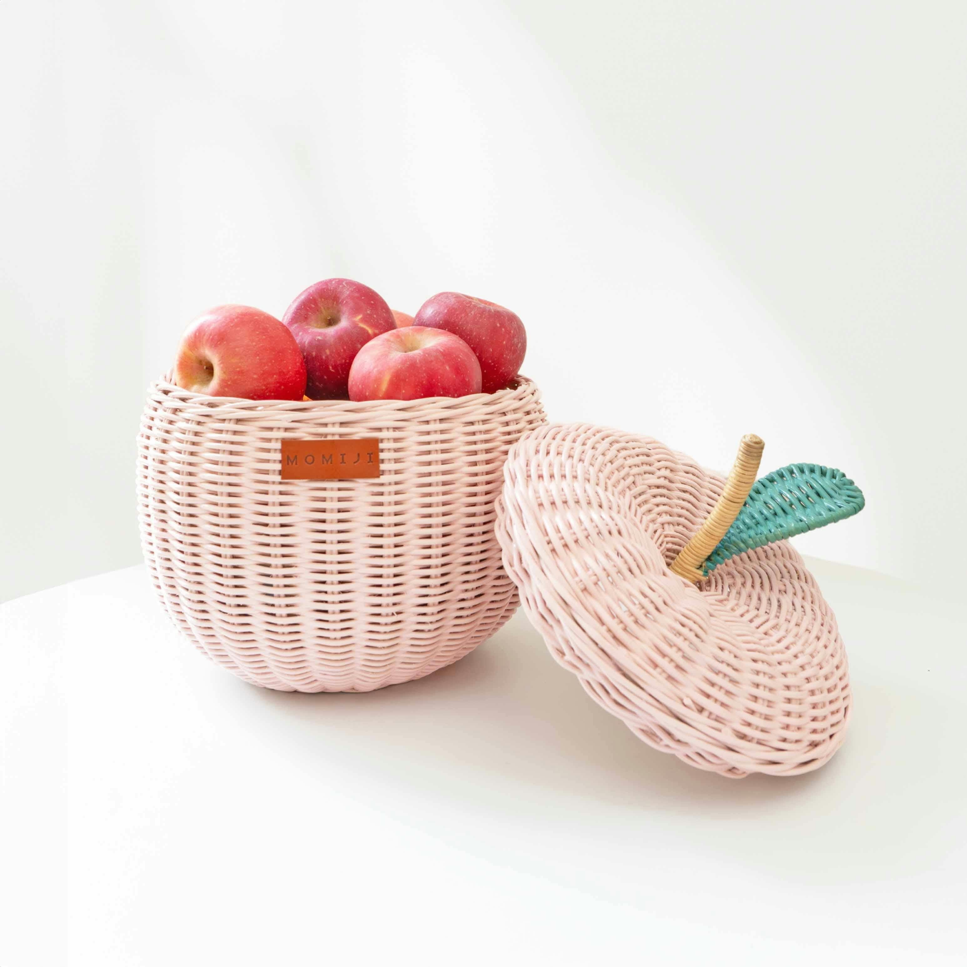 Apple Rattan Storage Basket Pink - Small