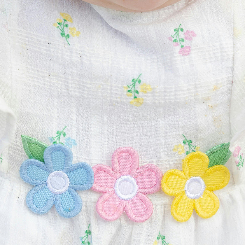 Textured Lawn Floral Printed Dress With Flowers and Bloomer