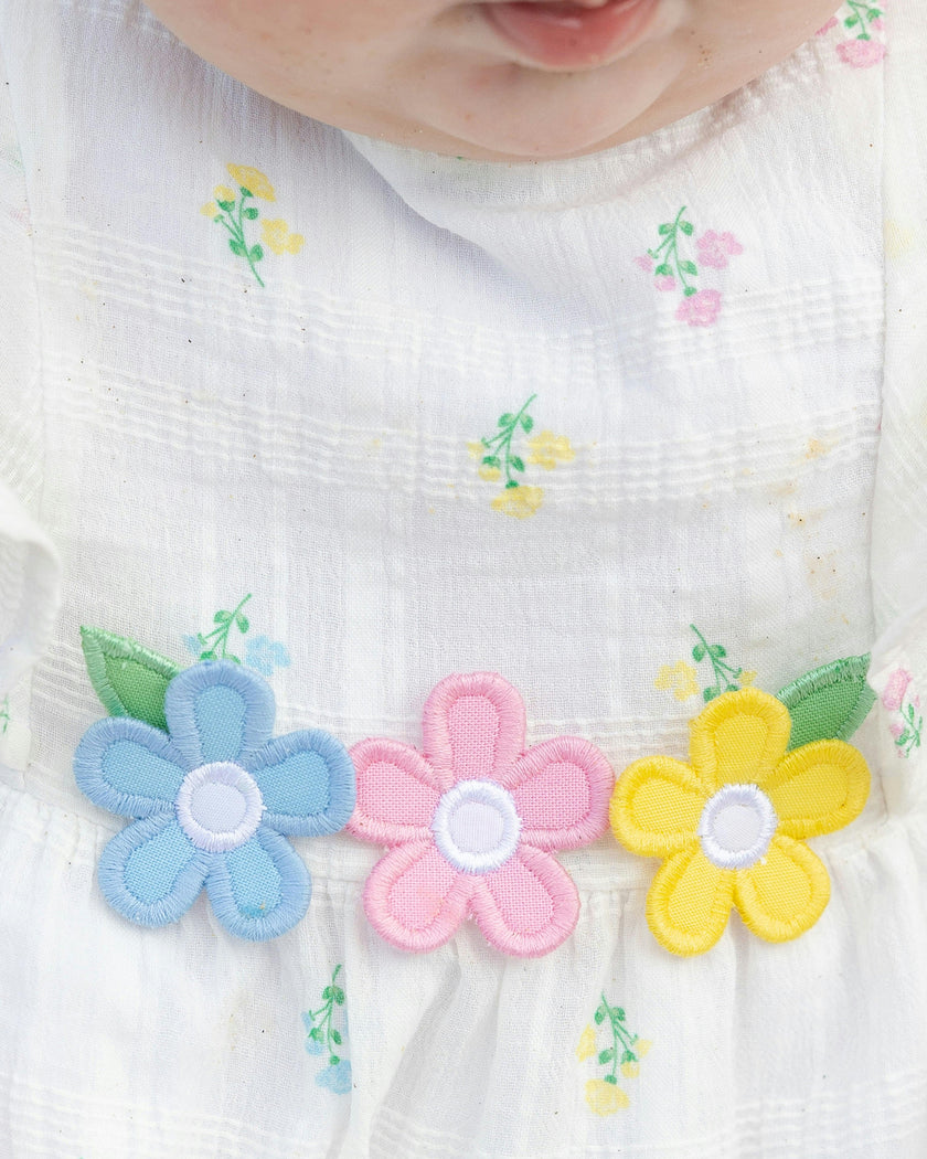 Textured Lawn Floral Printed Dress With Flowers and Bloomer