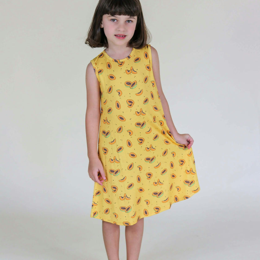 Papaya Bamboo Girls' Sleeveless Dress