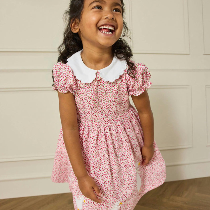 Petal Collar Duck Dress in Red Cherry