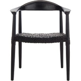 Juneau Leather Woven Accent Chair