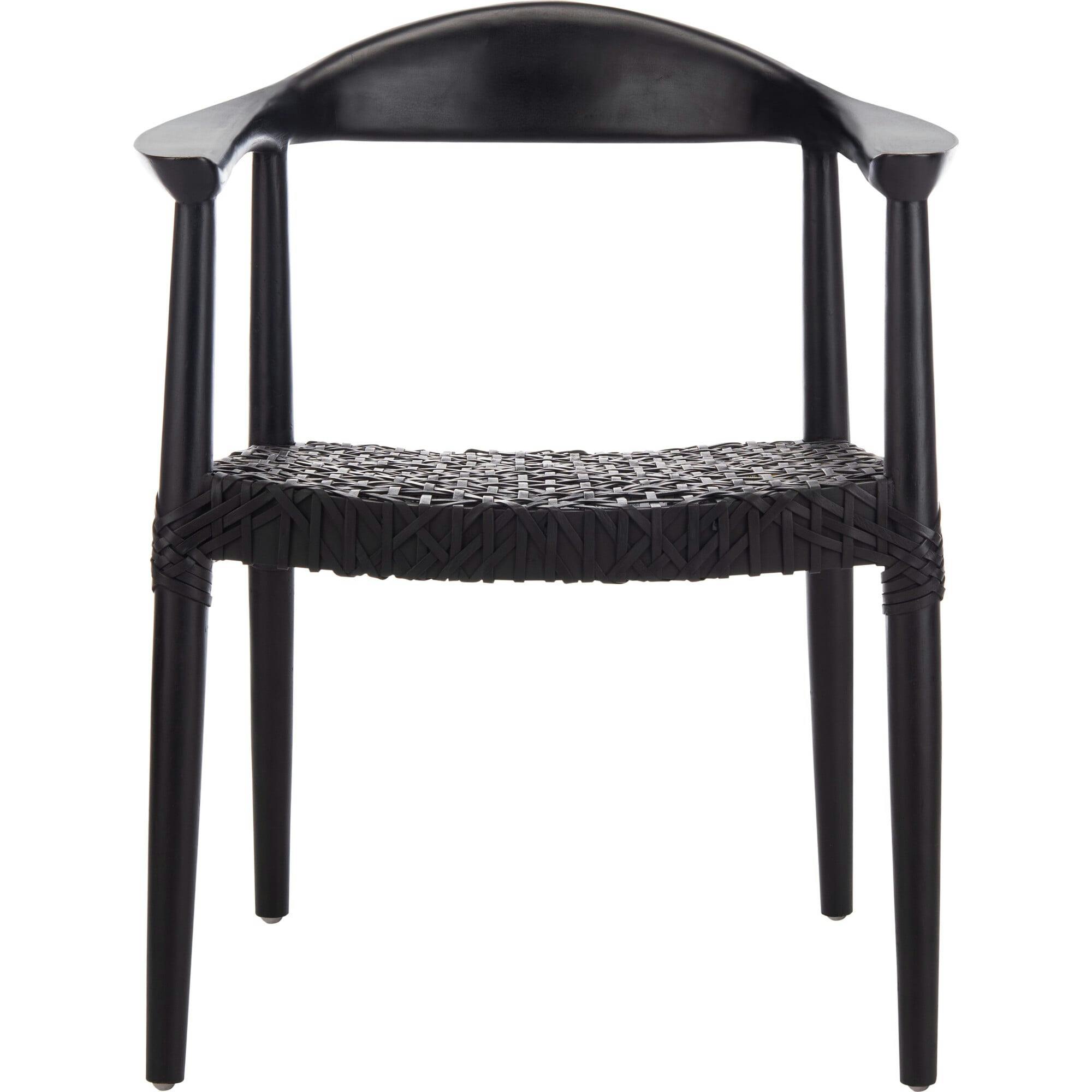 Juneau Leather Woven Accent Chair