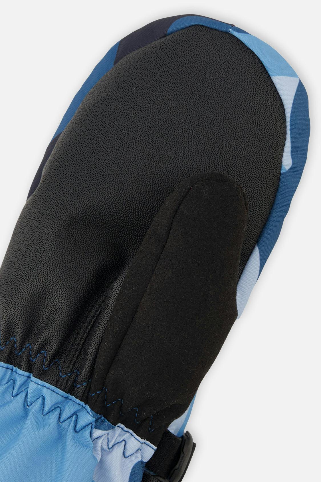 Teknik Winter Mittens Blue and Red Camouflage