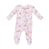 Princess Unicorns and Castle - 2 Way Ruffle Back Zipper Footie