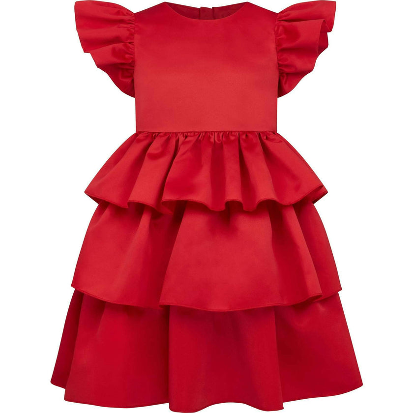 Scarlett Satin Frill Party Dress
