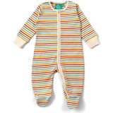 Cream Rainbow Zip Organic Babygrow, Multi