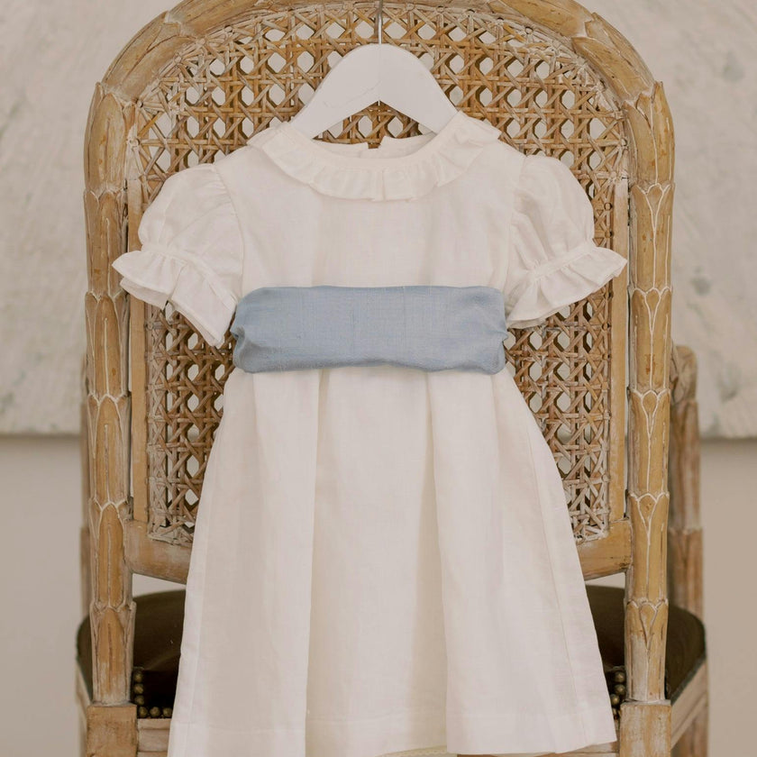 Vega Ceremony Baby Girl Set with Silk Sash