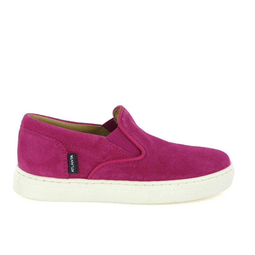 Suede Leather Slip On Sneakers, Fuchsia