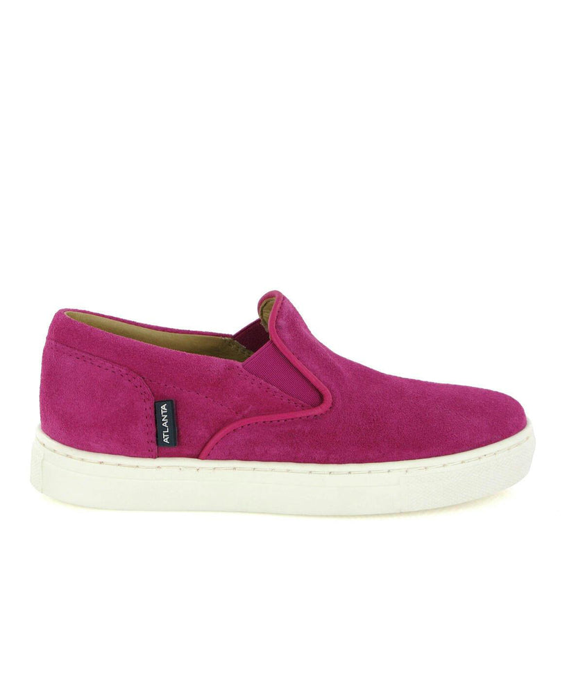 Suede Leather Slip On Sneakers, Fuchsia