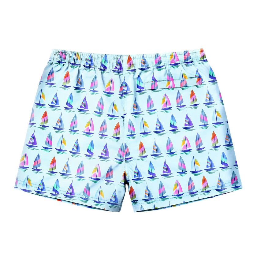 Dylan Boys Sailboat Print Board Shorts