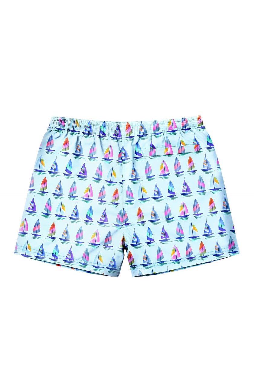 Dylan Boys Sailboat Print Board Shorts