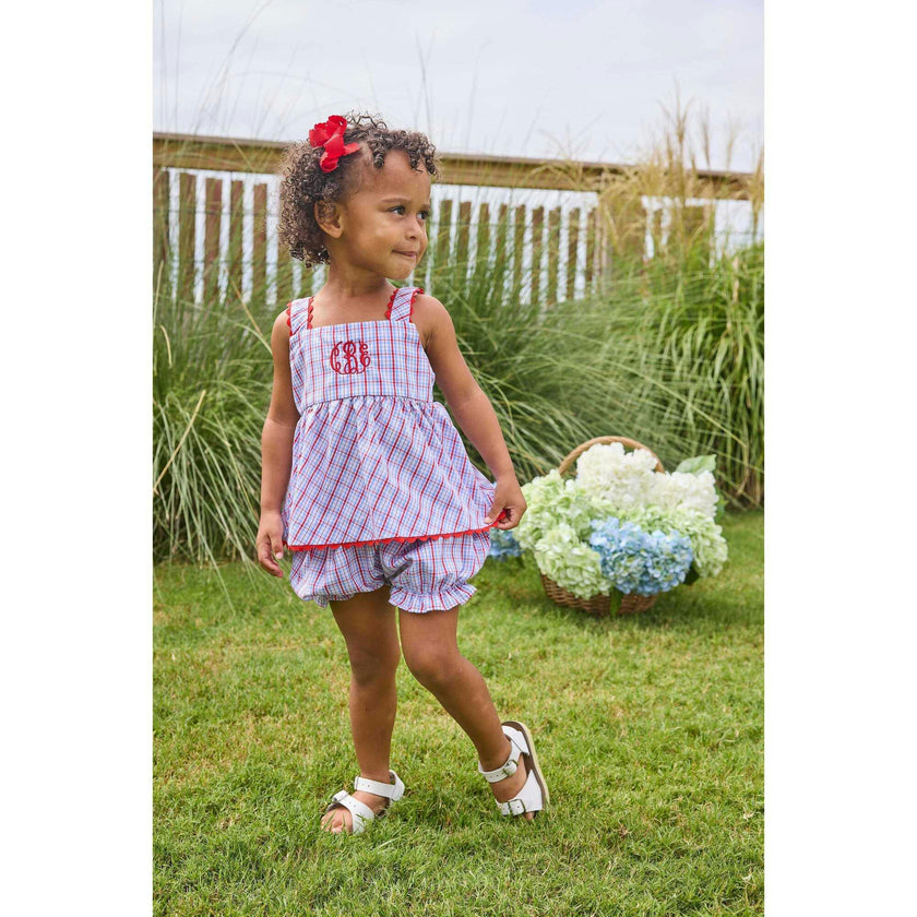 Evie Bloomer Set - Patriotic Plaid
