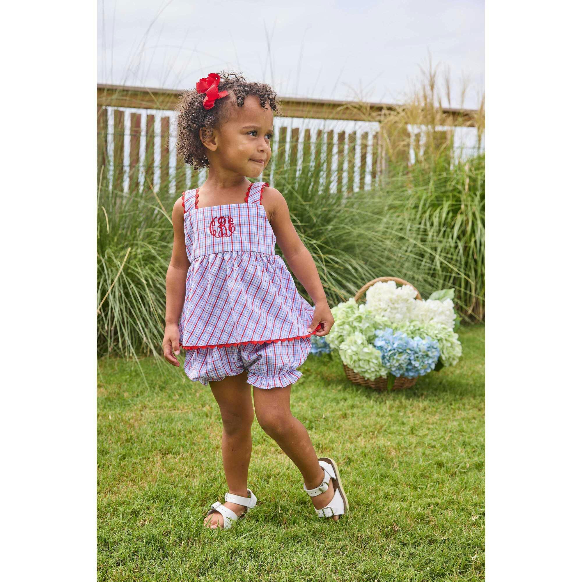 Evie Bloomer Set - Patriotic Plaid