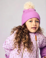 Knit Pom Hat in Pink Lavender
