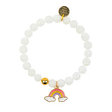 Gemstone Bracelet With Rainbow Enamel Charm