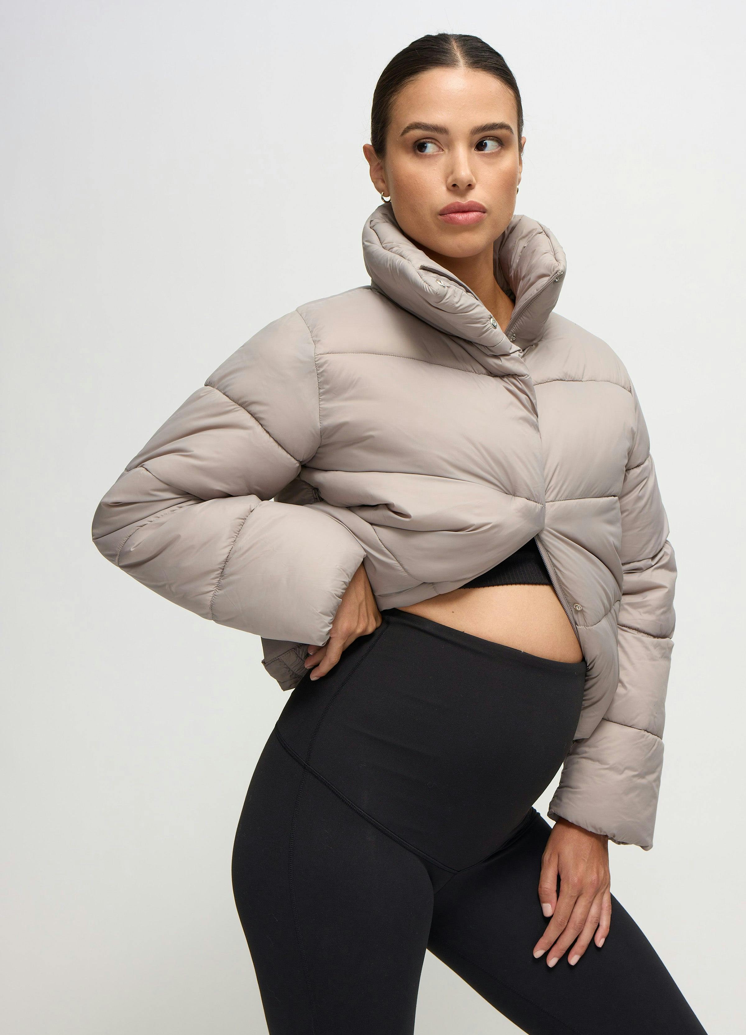 The Cloud Crop Size Zip Maternity Puffer Jacket