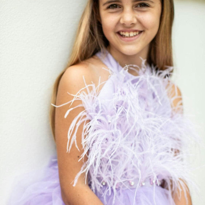 Lavender Haze Feather Dress