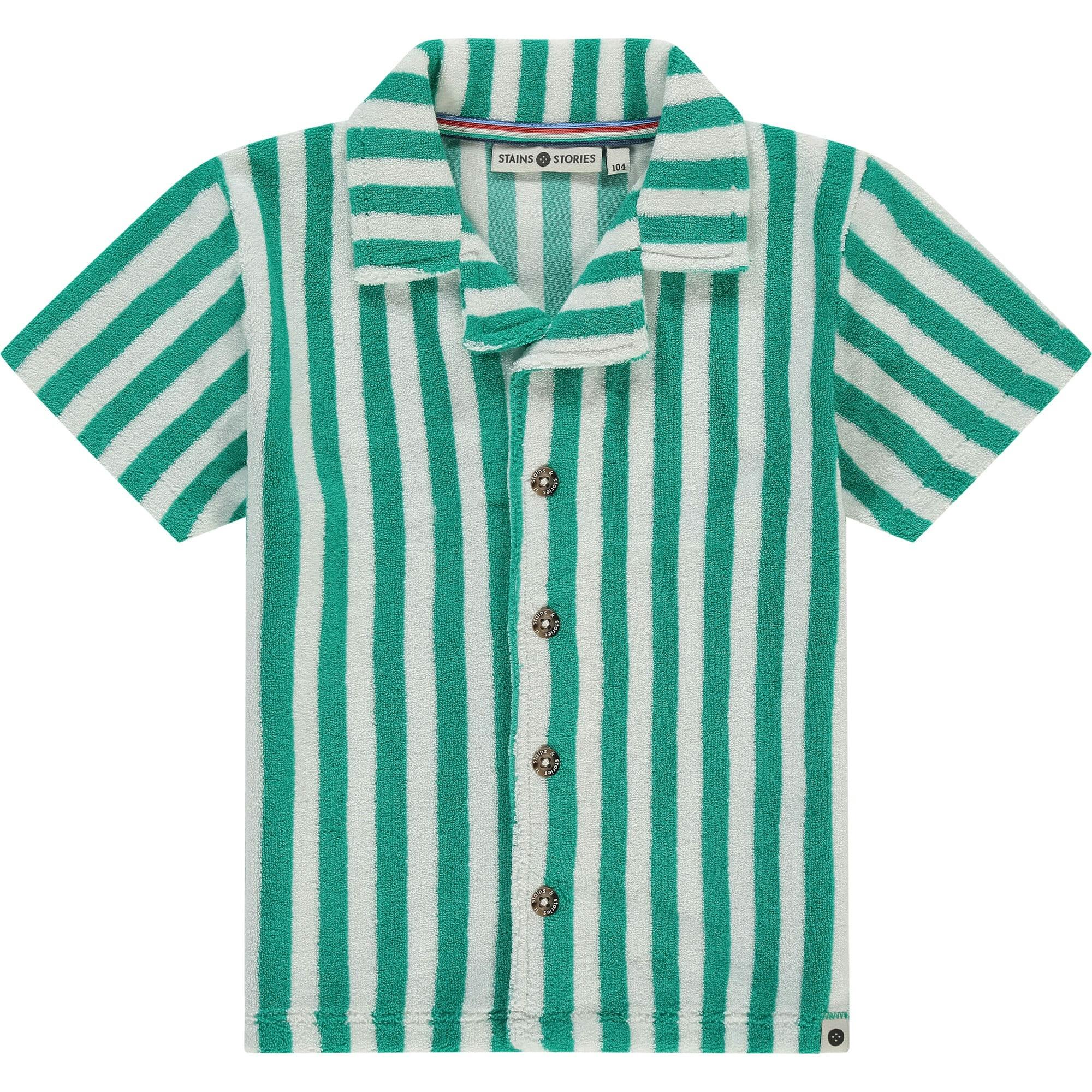 Terry Striped Button Down