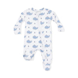 Bubbly Sailor Whales Blue - 2 Way Zipper Footie