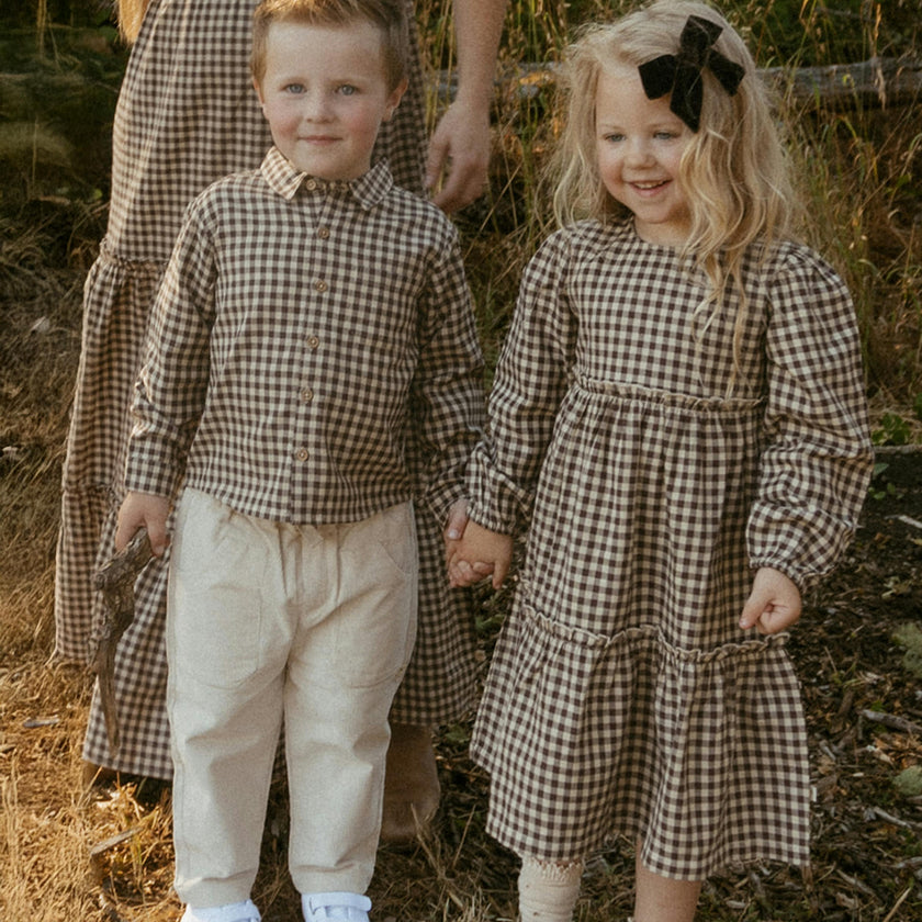 Organic Long Sleeve Tiered Dress
