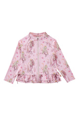 Raya UPF 50+ Ruffled Zip Up Sun Protection Jacket, Mermaid