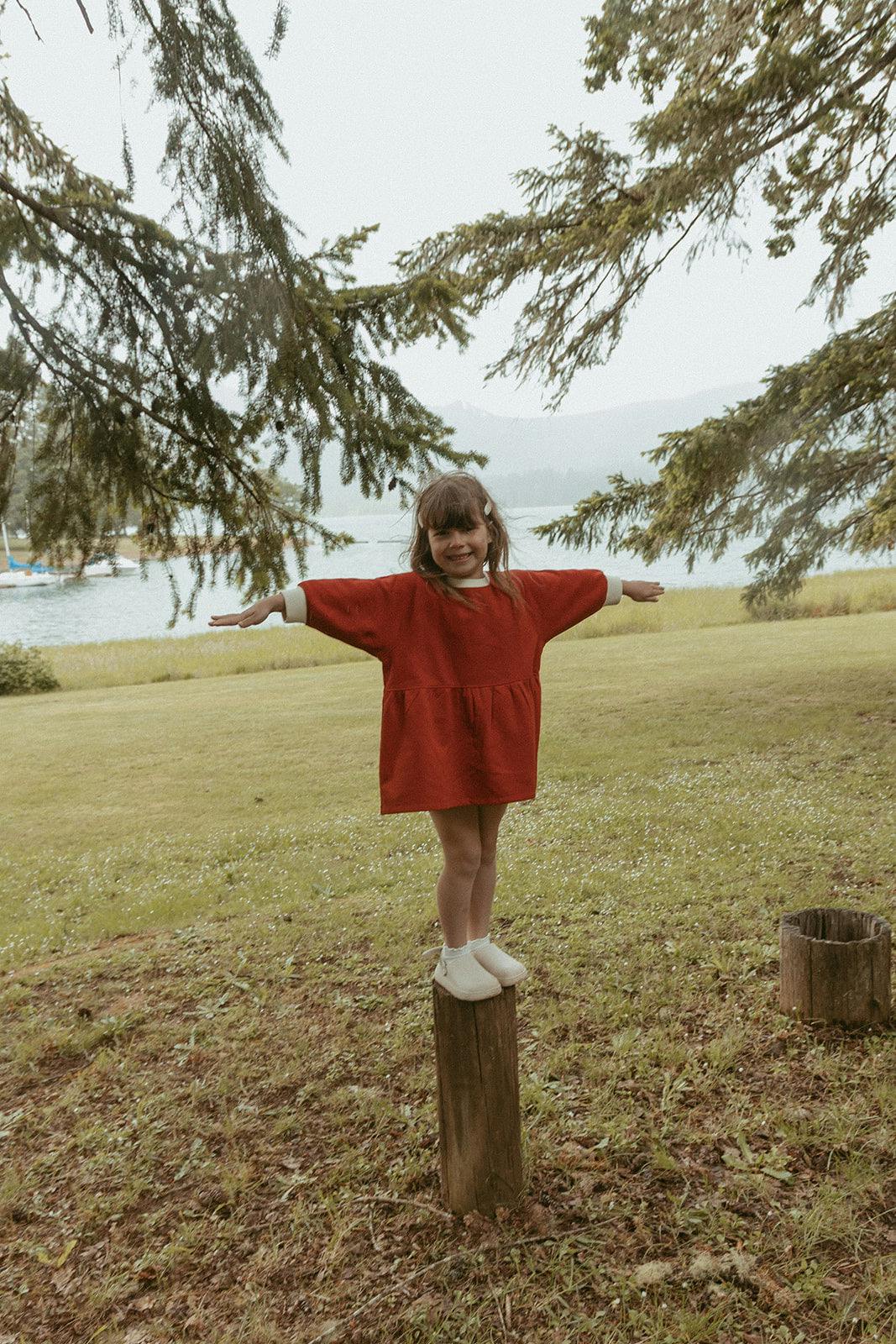 Kelsey Dress in Clay Red