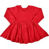long sleeve twirl dress | scarlet red