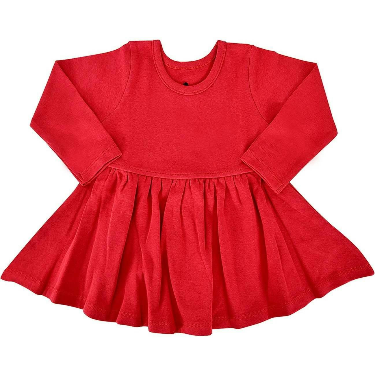 long sleeve twirl dress | scarlet red