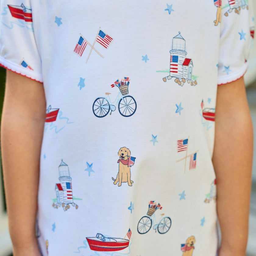 Printed T-Shirt Dress - Coastal Summer