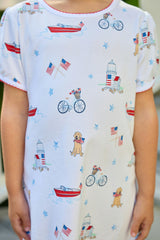 Printed T-Shirt Dress - Coastal Summer